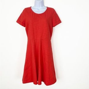 J. CREW Coral Red Ponte Knit Swing Dress Size 6 Casual Wedding Career